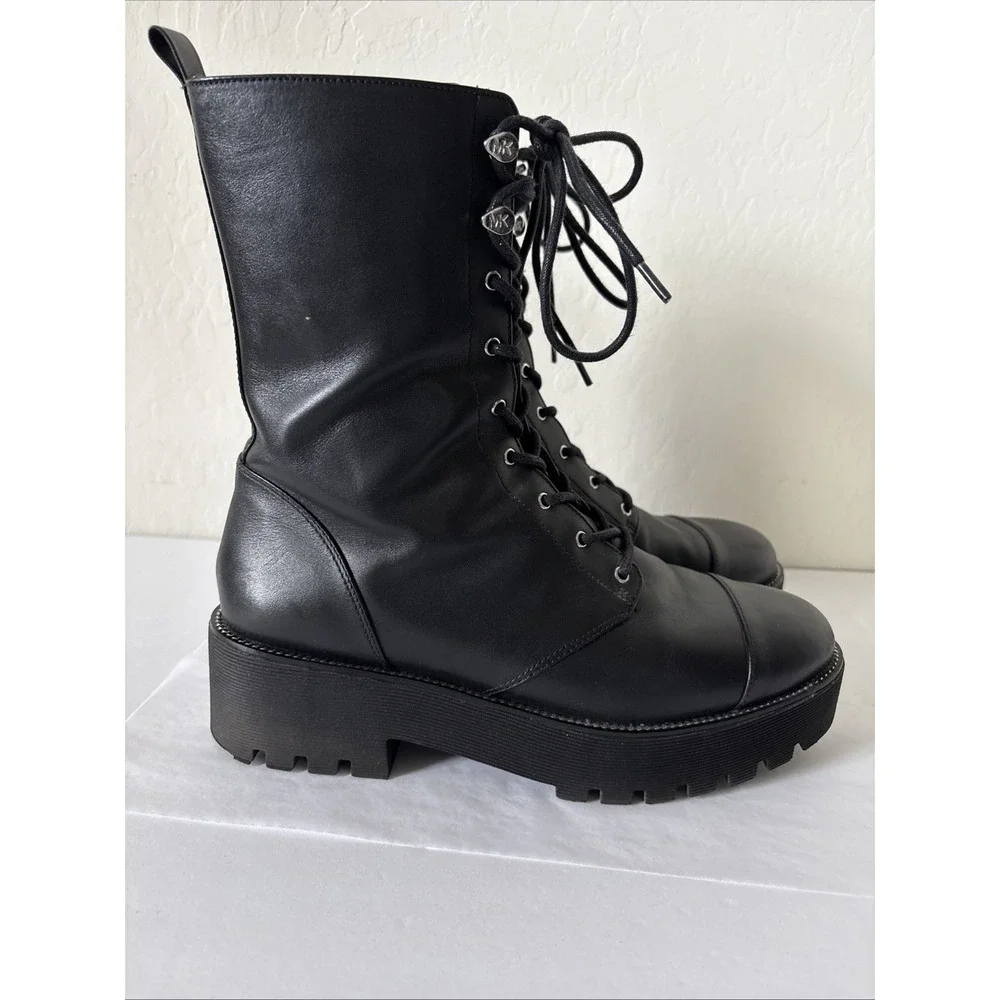 MICHAEL Michael Kors Bryce Leather Combat Boots size 10